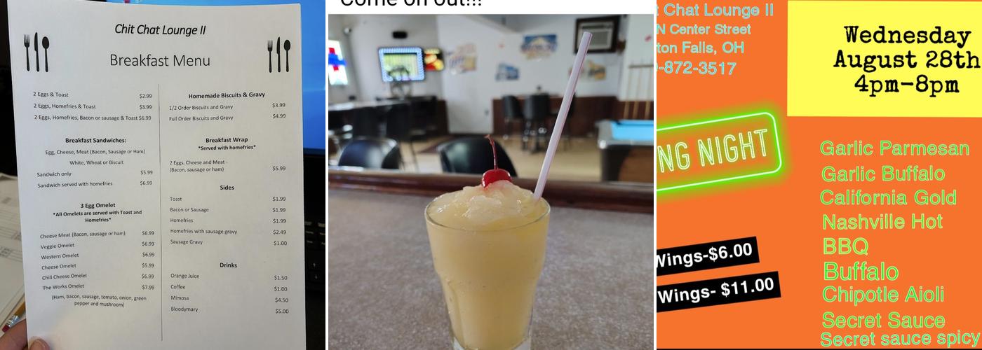 Chit Chat Lounge Menu