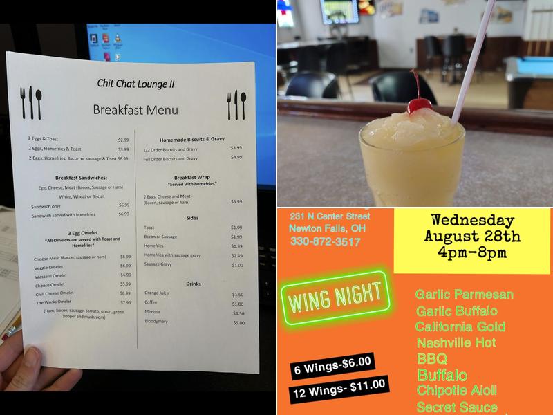 Chit Chat Lounge Menu