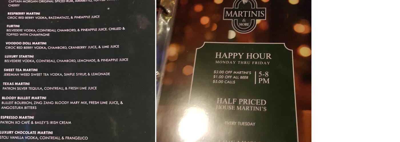 Martinis & More Menu