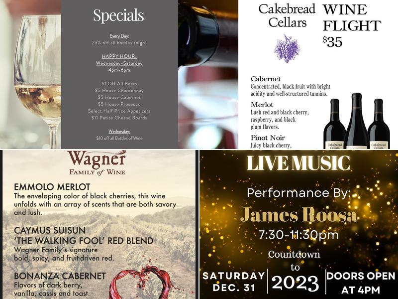 The Hidden Cellar Wine Bar Menu