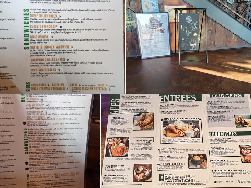 Mo's Irish Pub Cypress Menu