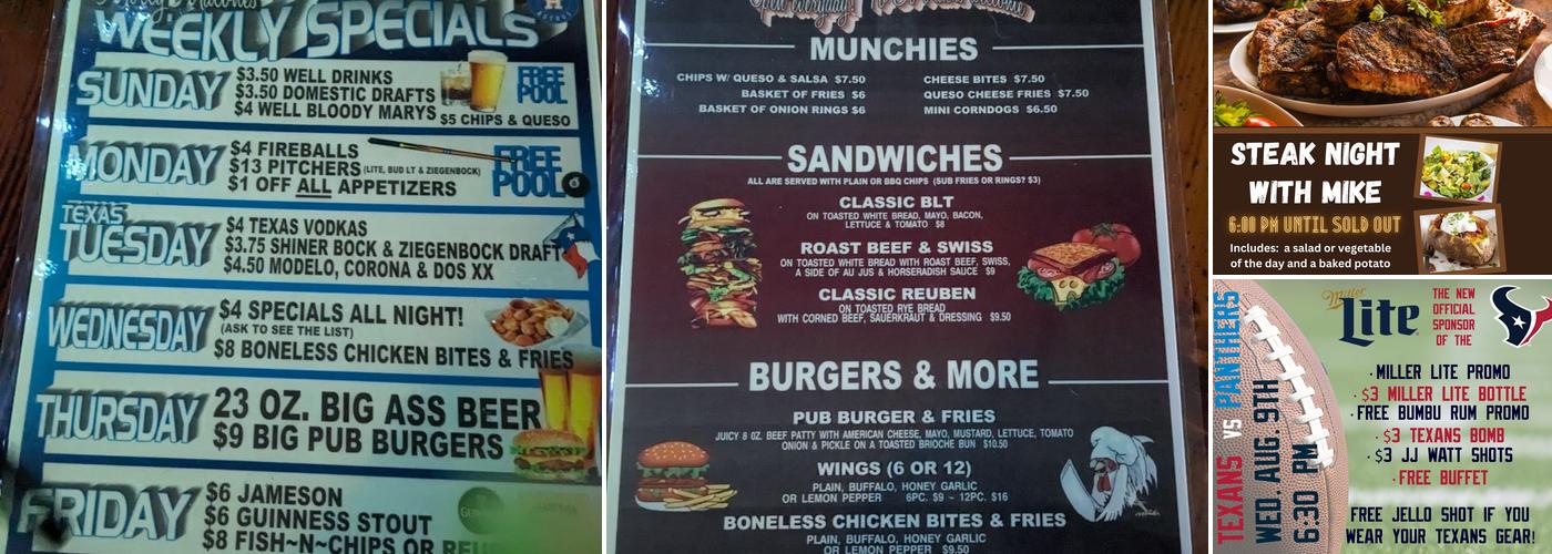 Molly Malone's Pub Menu