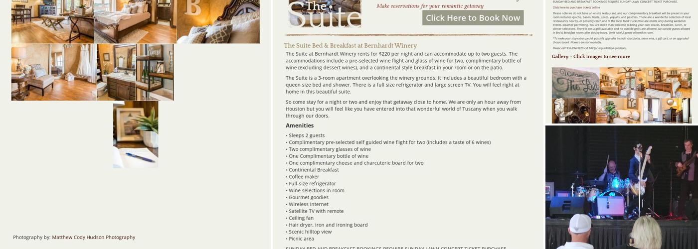 Bernhardt Winery Menu