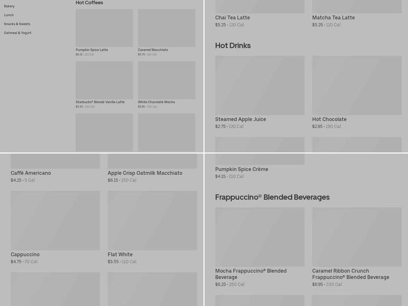 Starbucks Menu
