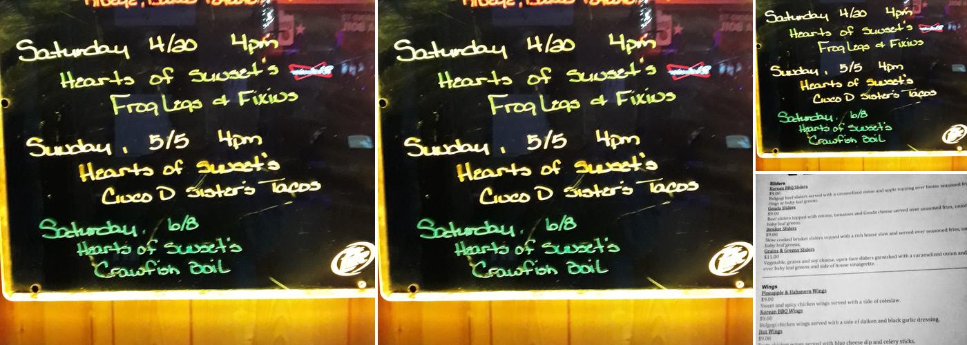 Sunset Lounge Menu