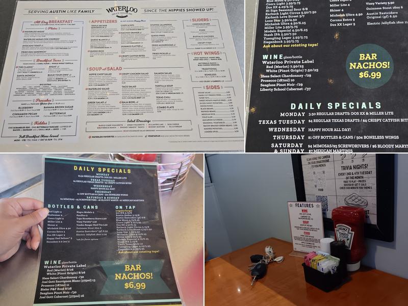 Waterloo Ice House Southpark Meadows Menu