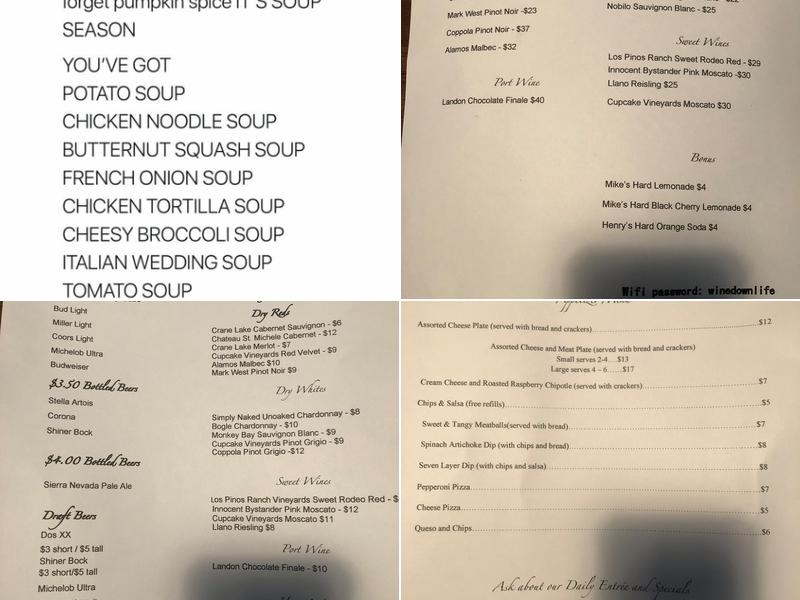 Wine Down Menu