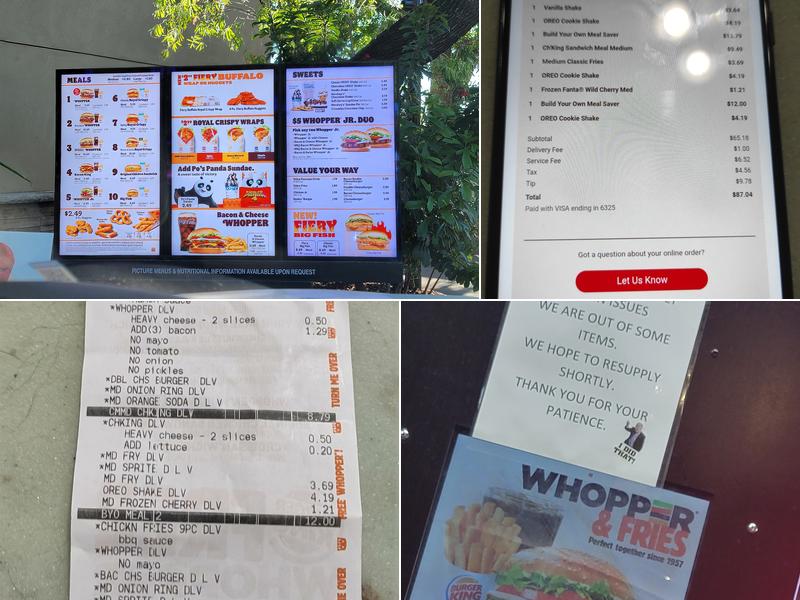 Burger King Menu