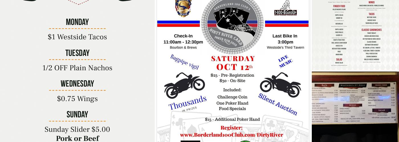 Westside's 3rd Hole Menu