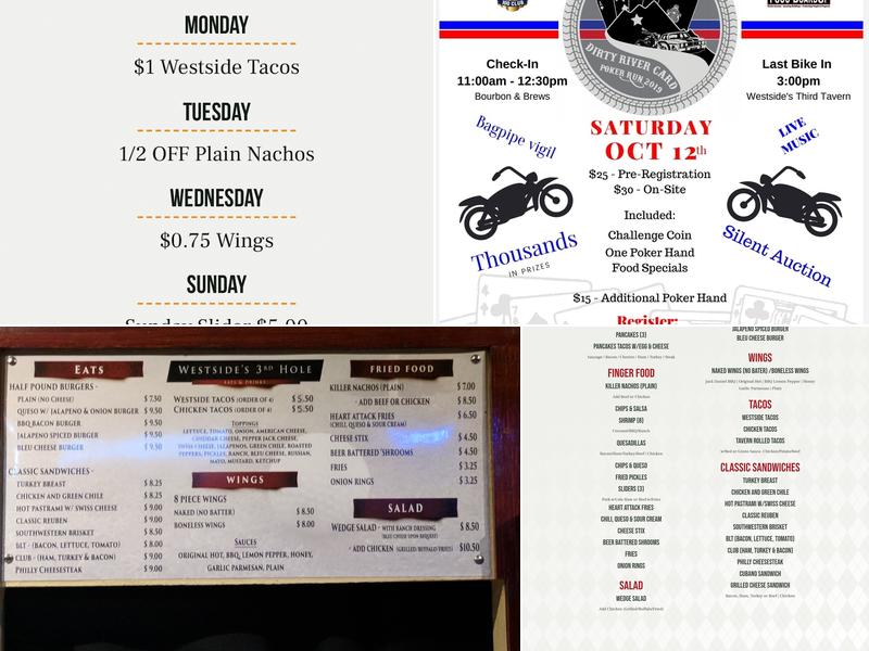 Westside's 3rd Hole Menu