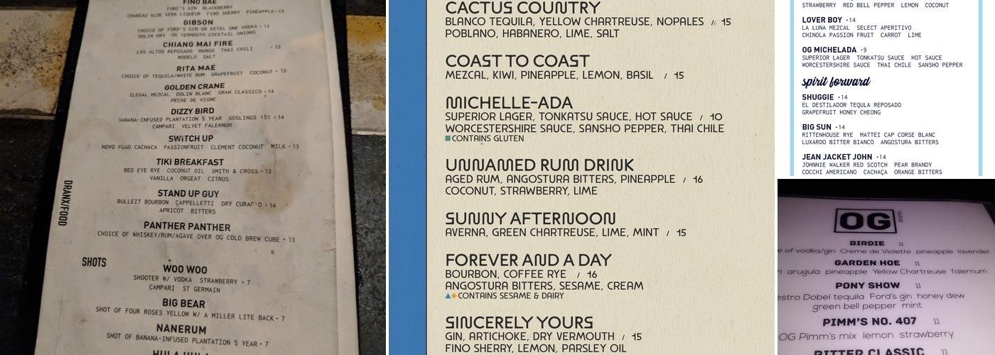 Old Glory Menu