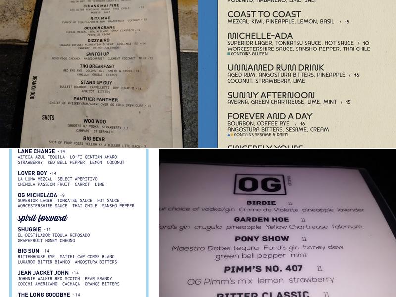 Old Glory Menu