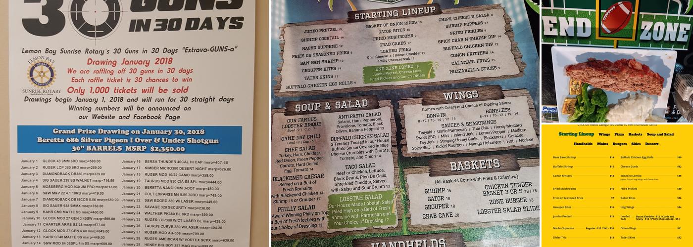 The End Zone Sports Grille Menu
