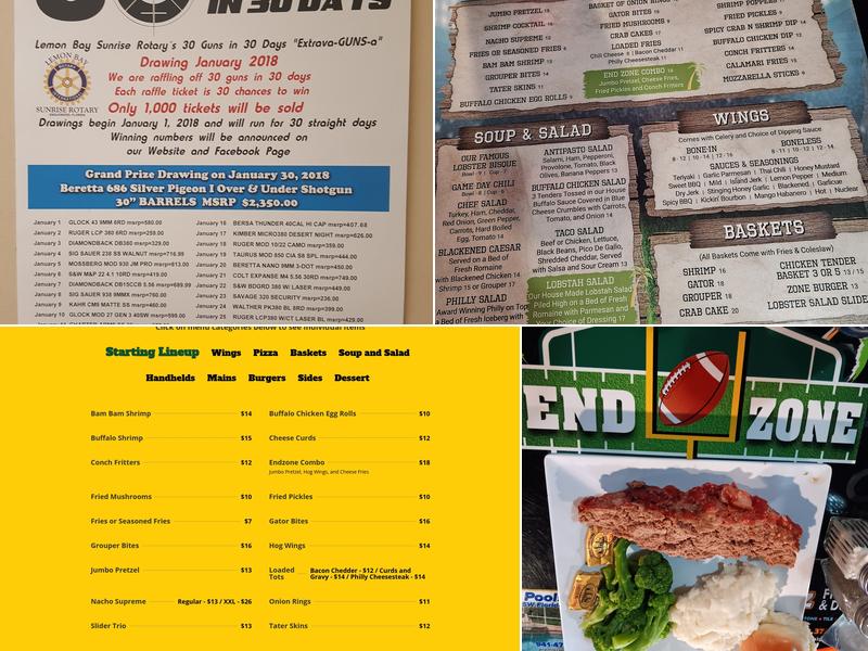 The End Zone Sports Grille Menu