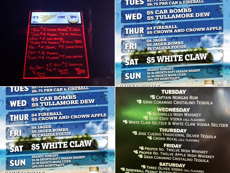 Linksters Tap Room Menu