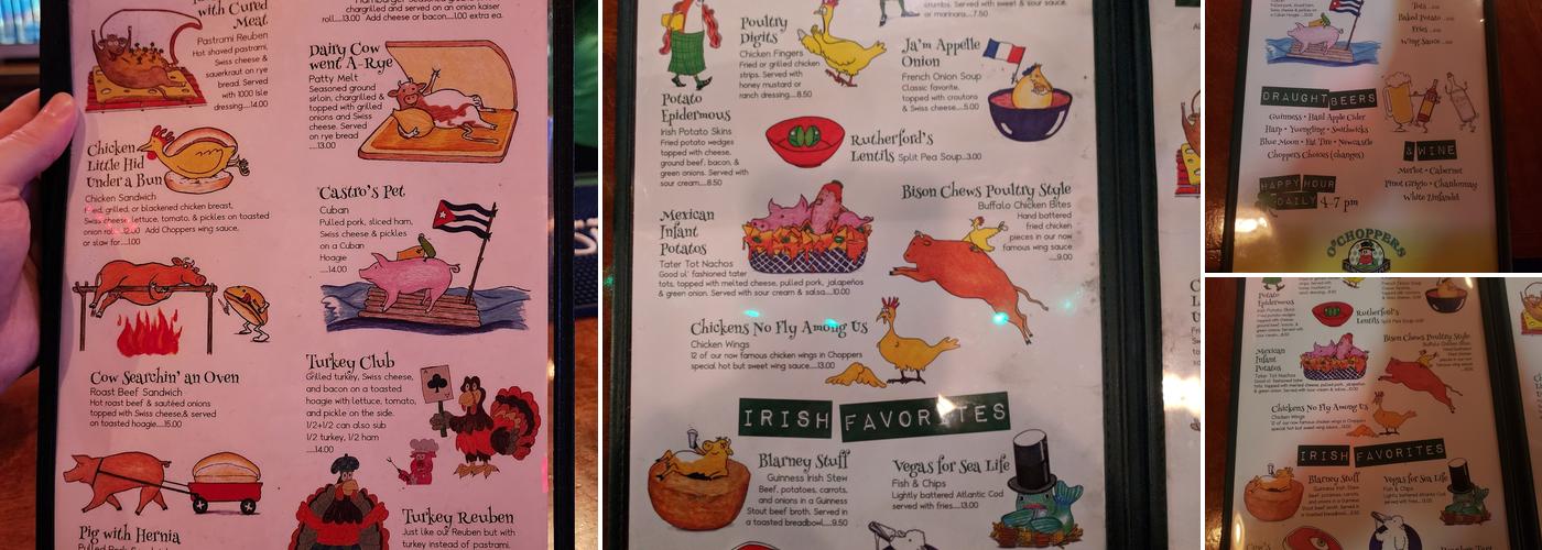 O'choppers Menu