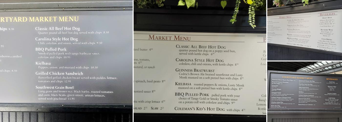 Biltmore Courtyard Market Menu