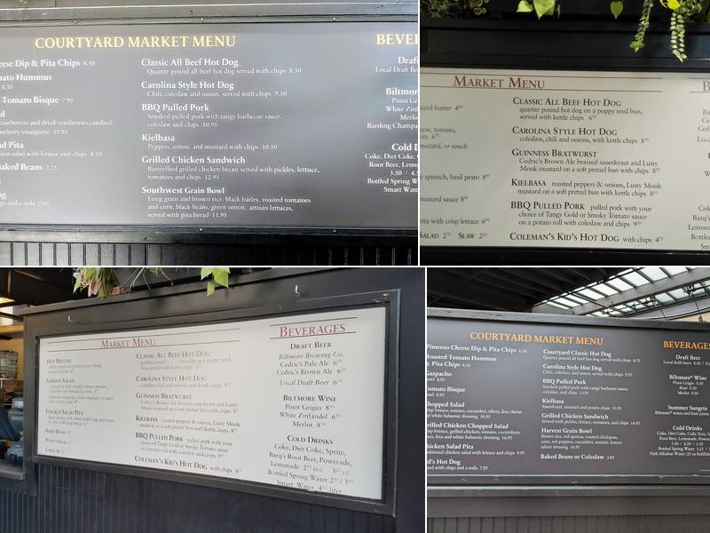 Biltmore Courtyard Market Menu