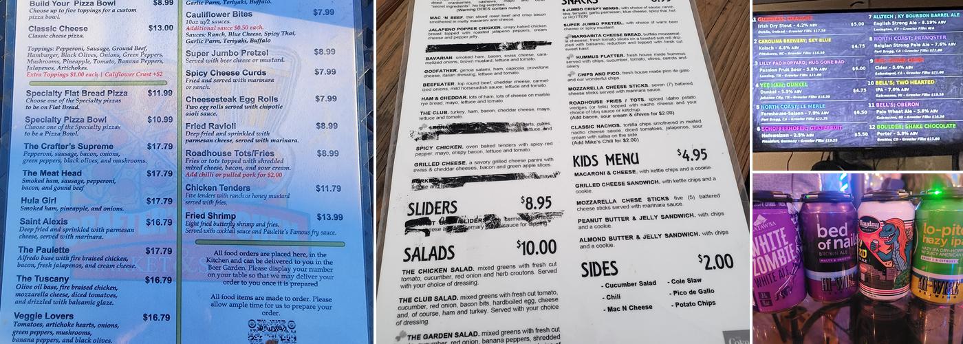 Crafter's Brew Market & Social Menu