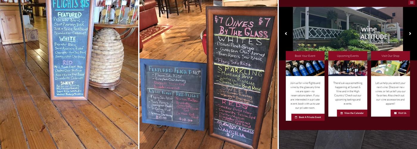Sunset & Vine Menu