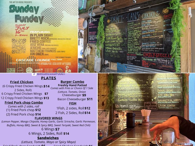 Cascade Lounge Menu