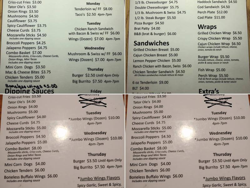 Wrightstown Nauti River Inn Menu