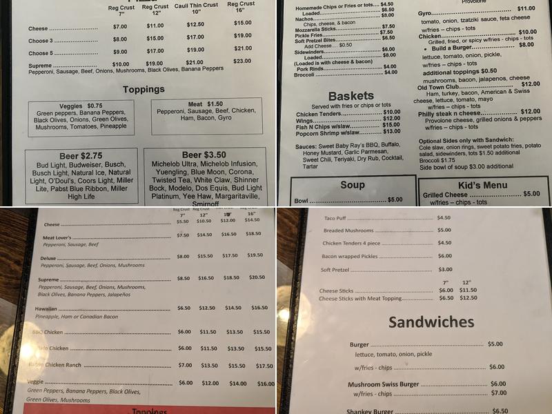Old Town Grill Menu