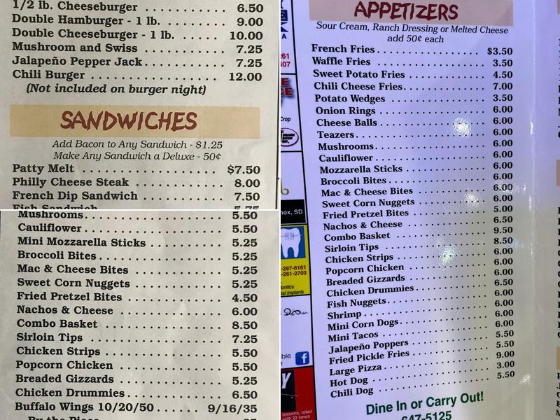 Only One Lounge Menu