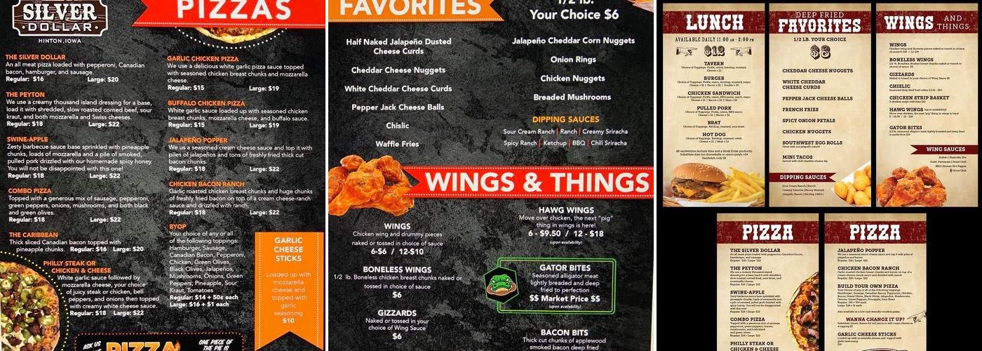 Silver Dollar Bar Menu