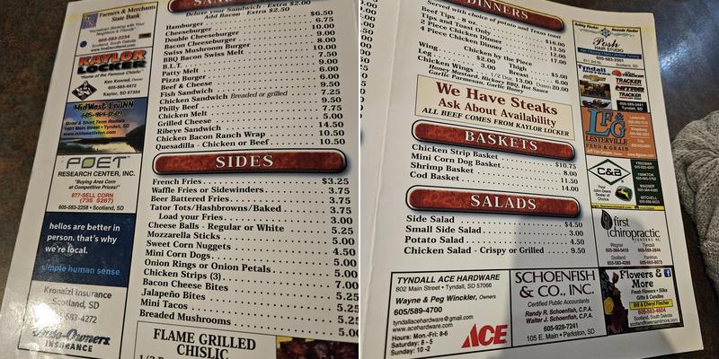 Pep's Pub Menu