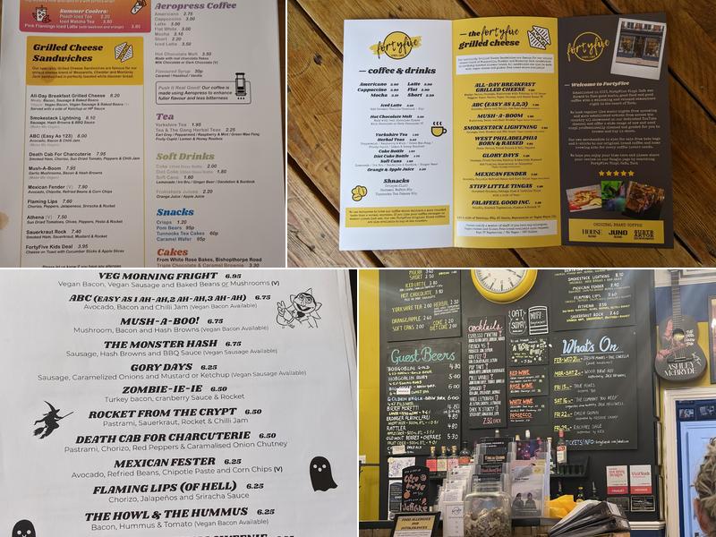 FortyFive Vinyl Café Menu