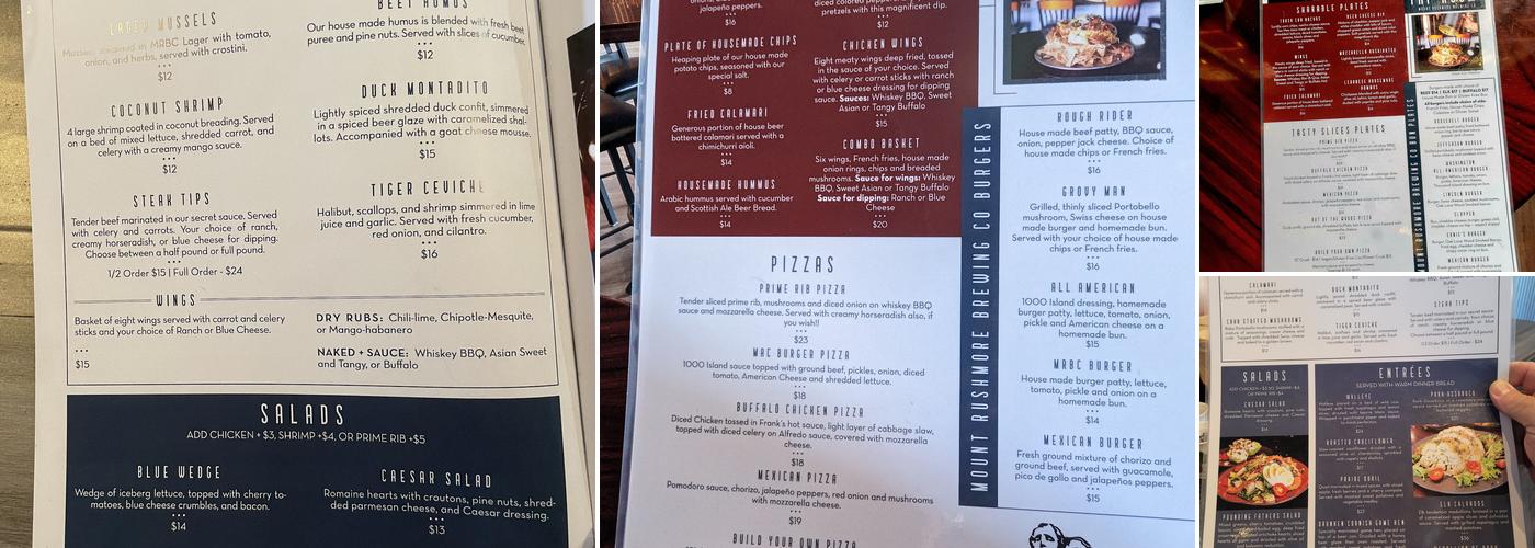 Mt. Rushmore Brewing Company & Pounding Fathers Restaurant Menu