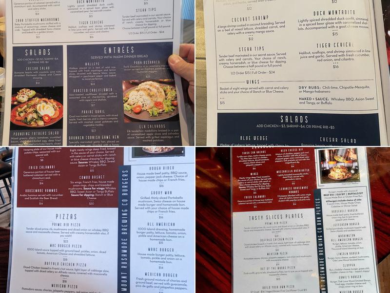 Mt. Rushmore Brewing Company & Pounding Fathers Restaurant Menu