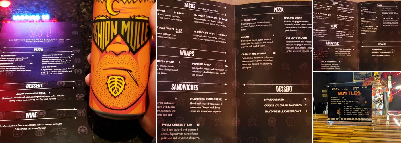 EightyOne Arcade Bar Menu