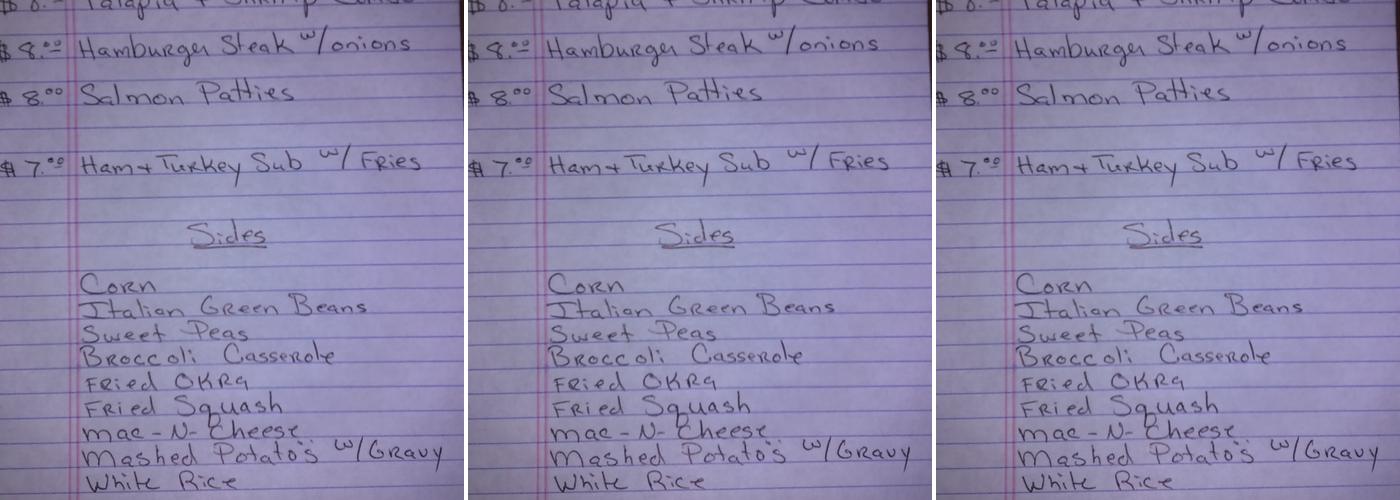 Long Branch Saloon Menu