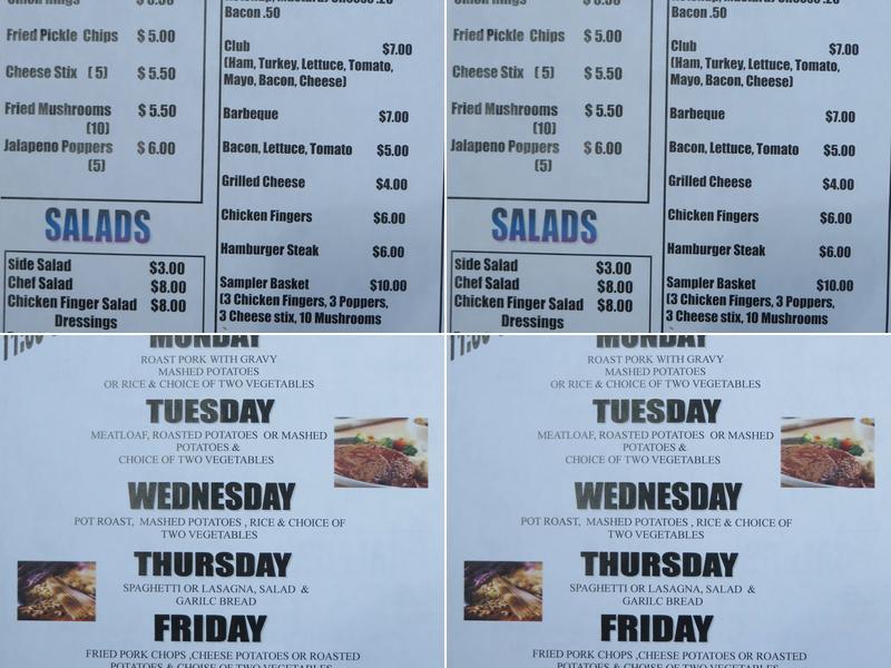 Deb's Bar Menu