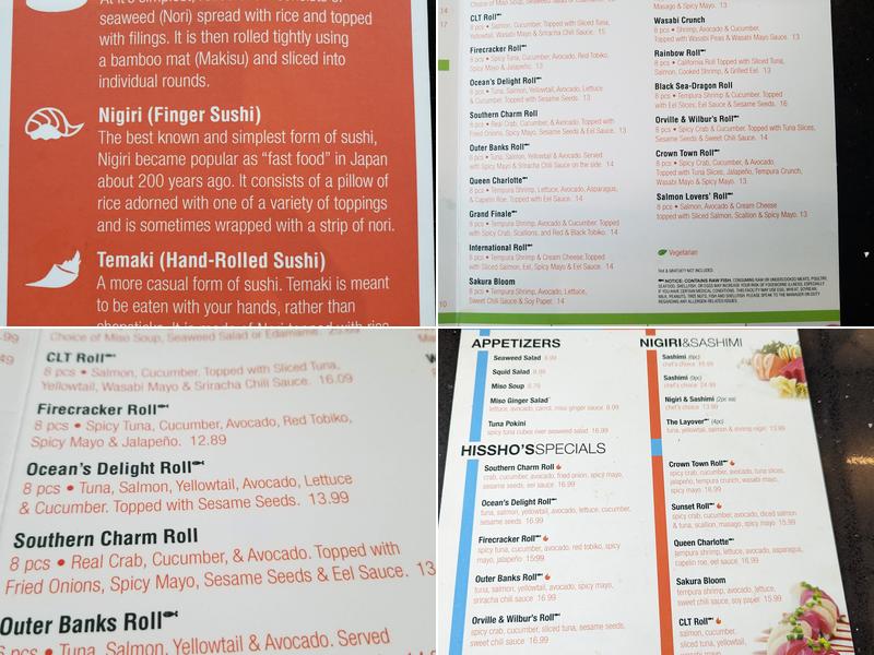 First in Flight Bar Menu