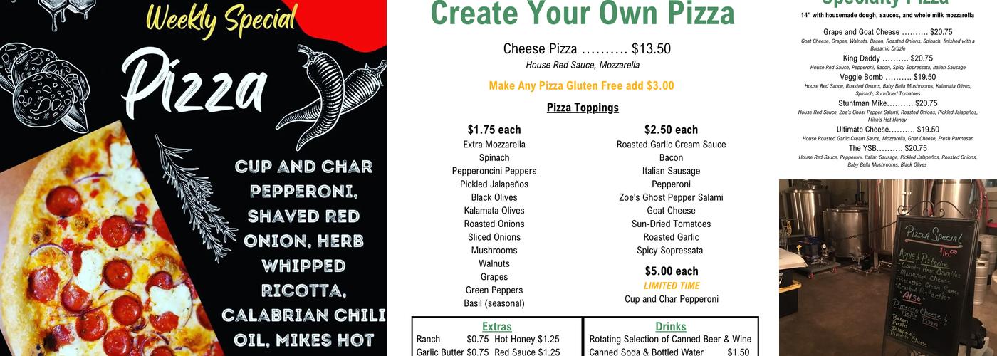 Yellow Sun Pizza and Pints Menu