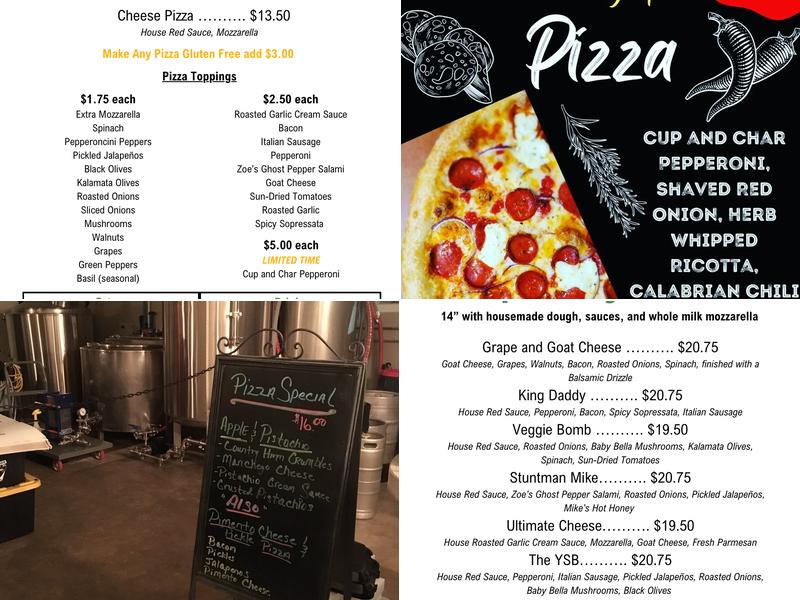 Yellow Sun Pizza and Pints Menu