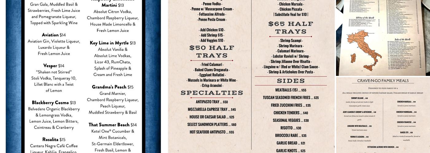 Crave Italian Oven & Bar Myrtle Beach Menu