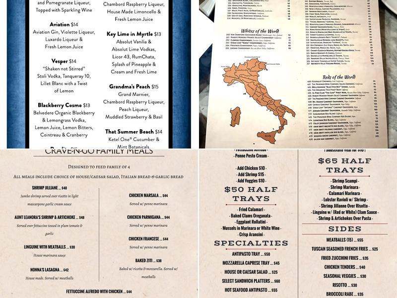 Crave Italian Oven & Bar Myrtle Beach Menu