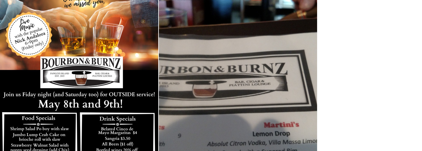 Bourbon & Burnz Menu