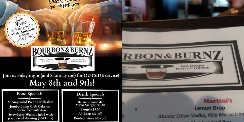 Bourbon & Burnz Menu