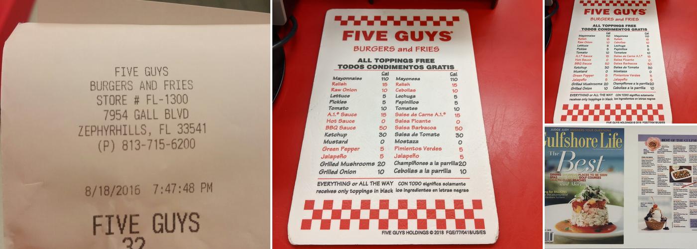 Five Guys Menu