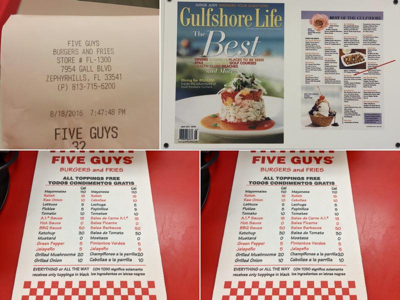Five Guys Menu