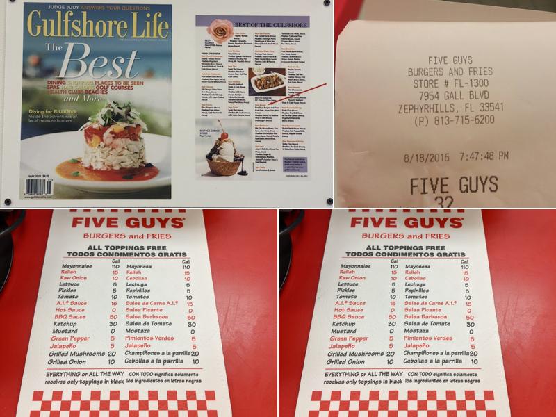 Five Guys Menu