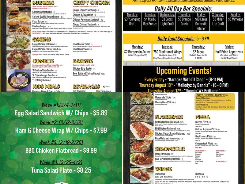 Corky's Pub Menu