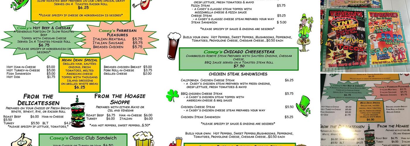 Casey's Place Menu