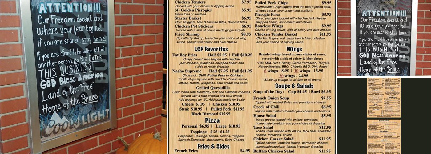 Leather Corner Post Bar & Grille Menu