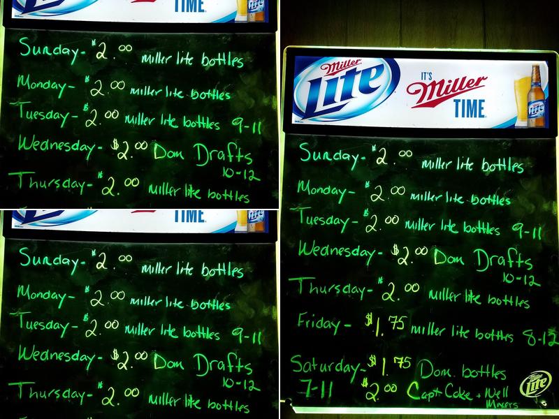 Pour House Menu